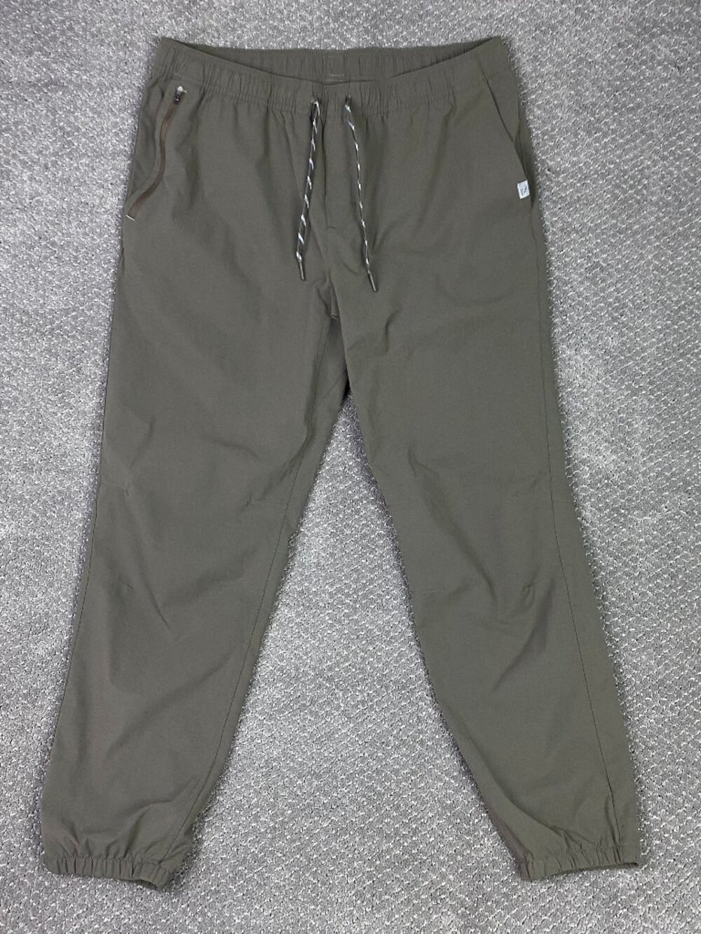 LL Bean Multisport Pants Joggers Mens Large Olive Gray Taupe Tech Hiking Outdoor